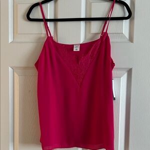 Women's Pink Lace Trim Cami Top, new with tags